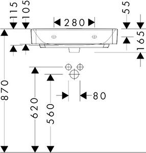 Hansgrohe Xanuia Q - Umývadlo Compact 600x370 mm, s prepadom, biela 60213450