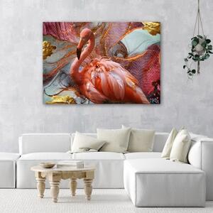 Obraz na plátně, Růžová flamingo abstrakce - 60x40 cm