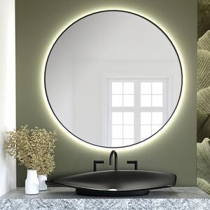 Smartwoods Bright zrkadlo 60x60 cm okrúhly s osvetlením čierna 5904107900049