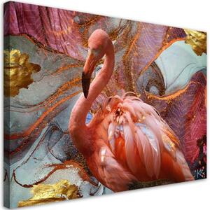 Obraz na plátně, Růžová flamingo abstrakce - 100x70 cm