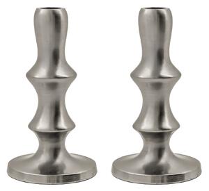 Hliníkový svietnik Reese Silver Finish – set 2 ks
