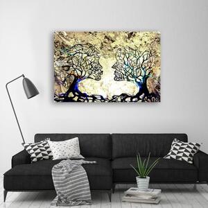 Obraz na plátně, Kiss Tree Love Abstraction - 60x40 cm