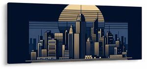 Obraz – Geometrické mesto (120x50 cm)