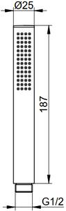 KEUCO Ixmo - Tyčová ručná sprcha, kartáčovaný čierny chróm 56080130100