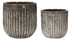 MUZZA Sada dvoch kvetináčov harapo hnedých