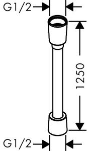 Hansgrohe Comfortflex - Sprchová hadica 1250 mm, chróm 28167002