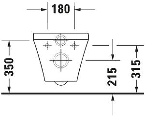 Duravit DuraStyle - Závesné WC, WonderGliss, biela 25360900001