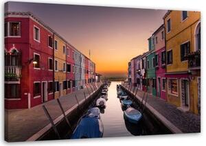 Obraz na plátně Na zdi Canal City Benátky Itálie - 120x80 cm