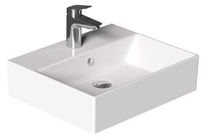 Bocchi Dura - Umývadlo 500x420 mm, s prepadom, s otvorom pre batériu, biela lesklá