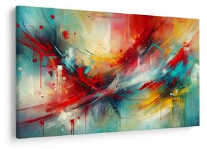 Obraz – Abstrakcia s červenou (90x60 cm)