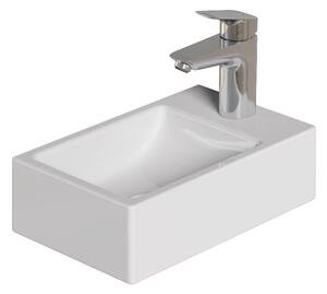 Bocchi Dura - Umývadielko 370x230 mm, otvor na batériu vpravo, biela lesklá