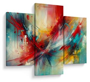 Obraz – Abstrakcia s červenou (90x60 cm)