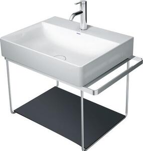 Duravit DuraSquare - Sklenená polička pre kovový podstavec, 570x380 mm, čierna 0099648400