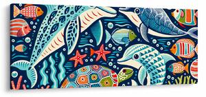 Obraz – Kreslené vodné zvieratká (120x50 cm)