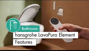 Hansgrohe LavaPura Element S - Závesná sprchová toaleta, uplná sada, AquaHelix Flush, SmartClean, HygieneEffect, biela 63021450