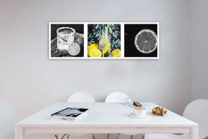 Obraz na plátně Nápoje s citronem panoráma - 90x30 cm