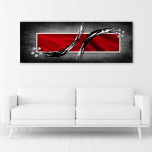 Obraz na plátně Abstraktní červená šedá - 90x30 cm