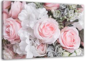 Obraz na plátně Růžové růže Květiny Příroda - 60x40 cm