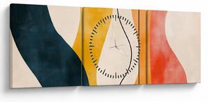 Obraz - Minimalistická farebná ilustrácia II. (s hodinami) (90x30 cm)