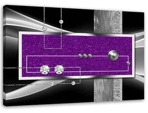 Obraz na plátně Abstraktní diamantová fialová - 120x80 cm