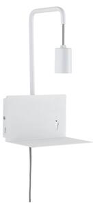 Paulmann 79812 - 1xE27/40W Nástenné svietidlo CALVANI s policou a USB, 230V, biele
