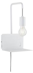Paulmann 79812 - 1xE27/40W Nástenné svietidlo CALVANI s policou a USB, 230V, biele