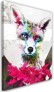 Obraz na plátně Abstraktní barevná liška - 40x60 cm