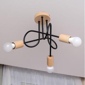 Prisadený luster OXFORD 3xE27/15W/230V borovica/čierna