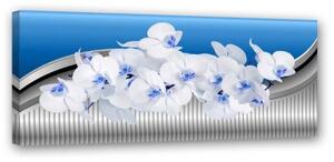 Obraz na plátně Orchidej Květina Modrá - 90x30 cm