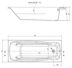 Cersanit Lana obdĺžniková vaňa 170x70 cm biela S301-163
