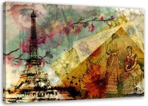 Obraz na plátně Paříž City Vintage - 100x70 cm
