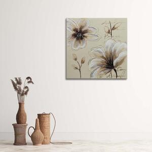 Obraz na plátně Béžová Natura Květiny - 30x30 cm