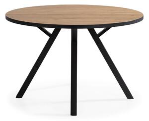 MUZZA Jedálenský stôl bine Ø 120 cm prírodný/čierny