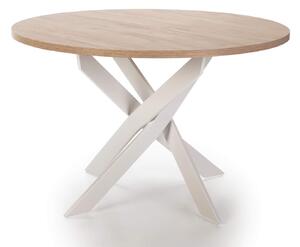 MUZZA Jedálenský stôl rahasa Ø 120 cm prírodný/biely