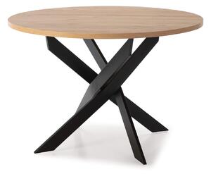 MUZZA Jedálenský stôl rahasa Ø 120 cm prírodný/čierny