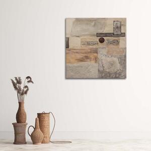 Obraz na plátně Abstraktní béžová hnědá - 30x30 cm