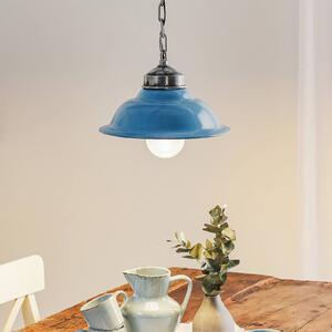 Modrá retro závesná lampa Porto Fino