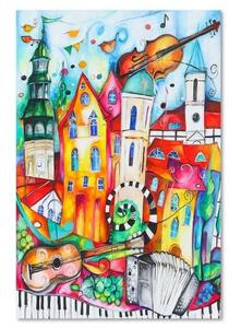 Obraz na plátně Barevné hudební město - 40x60 cm