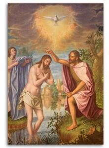 Obraz na plátně ÚVOD Ježíšův křest v řece Jordánu - 40x60 cm