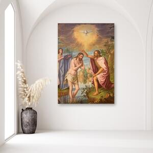 Obraz na plátně ÚVOD Ježíšův křest v řece Jordánu - 40x60 cm