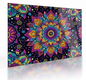 Sklenený obraz - Kaleidoskopická mandala (70x50 cm)