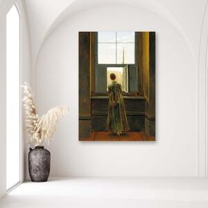 Obraz na plátně Žena u okna - Friedrich, - 40x60 cm