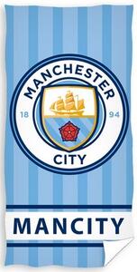 Carbotex Futbalová osuška Manchester City Stripes, 70 x 140 cm