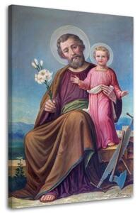 Obraz na plátně REPRODUKCE Svatý Josef a dítě Roznav - 40x60 cm