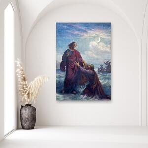 Obraz na plátně REPRODUKCE Topící se Petr a Ježíš - 40x60 cm