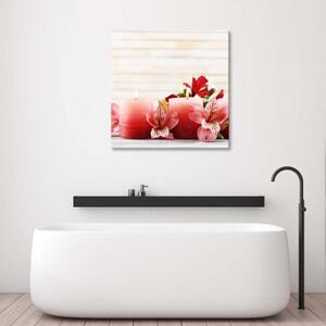 Obraz na plátně Květinové svíčky Zen Pink - 30x30 cm