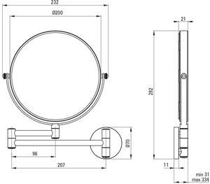 Deante Round zrkadlo 23.3x28.2 cm okrúhly ADR_0811
