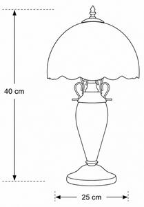 Brilagi - Tiffany vitrážová stolná lampa MIRABELLA 1xE27/60W/230V + 1xE14/40W