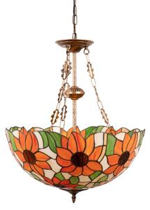 Brilagi - Tiffany vitrážový luster na reťazi SUNFLOWER 3xE27/60W/230V pr. 50 cm
