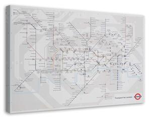 Obraz na plátně Mapa londýnské rychlodráhy - 60x40 cm